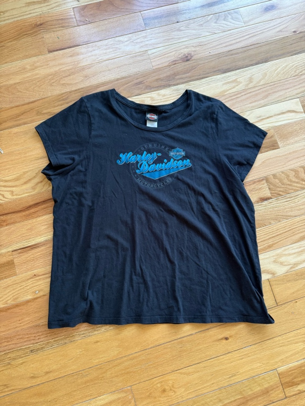 Harley-Davidson Black Tee with Teal Script Logo